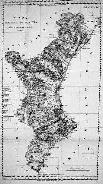 Plano del Reino de Valencia de 1795