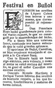 Festival taurino en Buñol